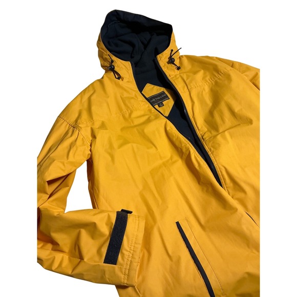 David Taylor Rain Jacket Hooded Water Resistant Windbreaker Yellow Mens M - Picture 1 of 10
